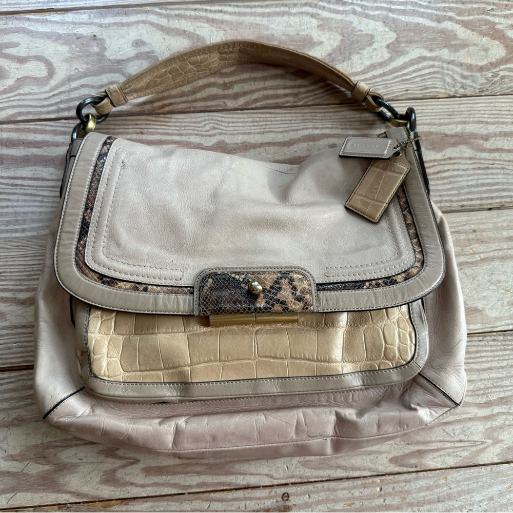 COACH KRISTIN SPECTATOR LEATHER FLAP bag - wear shown in photos